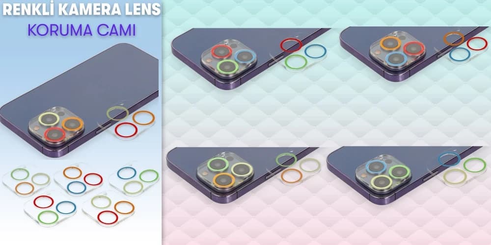 Renkli Kamera Lens Koruma Cam