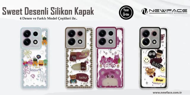 Sweet Desenli Silikon Kapak