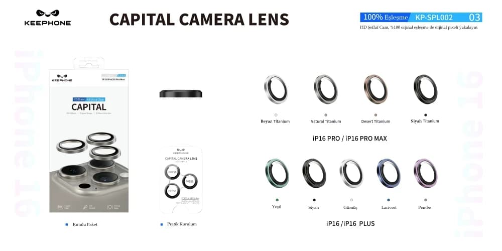Capital Alüminyum AR Kamera Lens Koruyucu