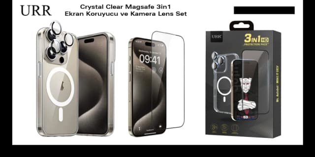 Crystal Clear Magsafe 3in1 Ekran Koruyucu ve Kamera Lens Koruyucu