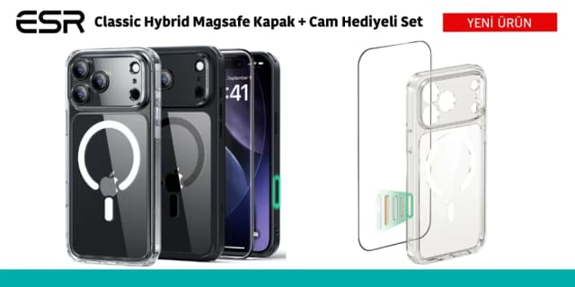 Classic Hybrid Magsafe Kapak + Cam Hediyeli Set