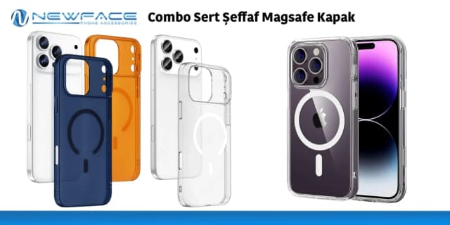 Combo Sert Şeffaf Magsafe Kapak