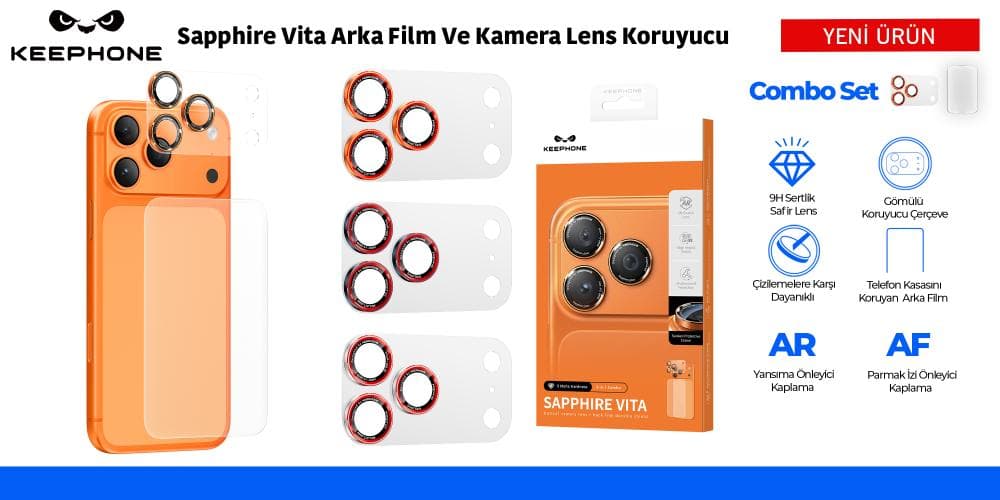 Sapphire Vita Arka Film Ve Kamera Lens Koruyucu