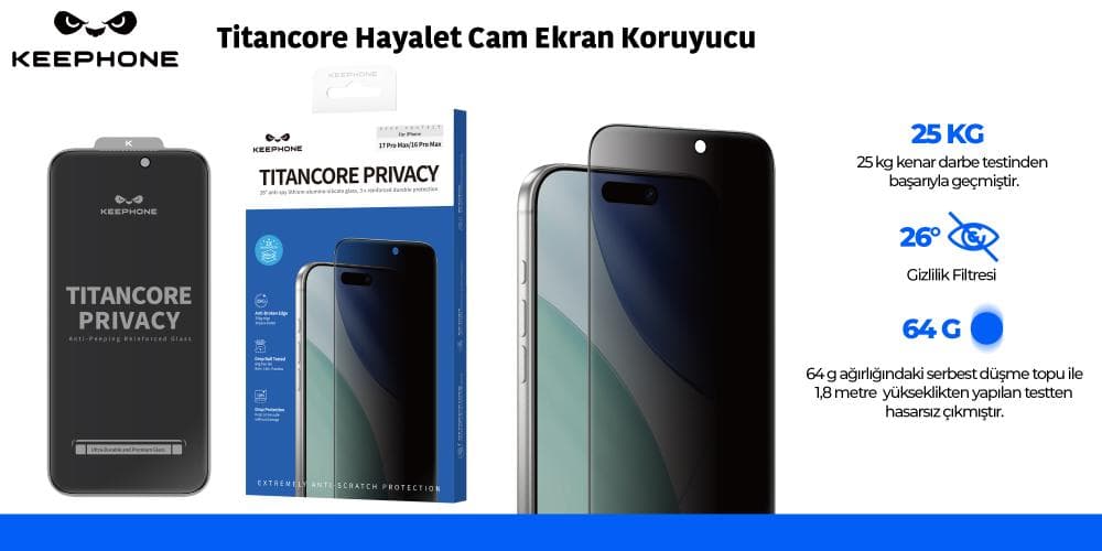 Titancore Hayalet Cam Ekran Koruyucu