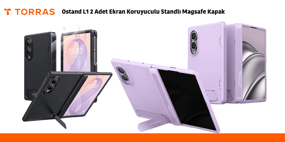 Ostand L1 2 Adet Ekran Koruyuculu Standlı Magsafe Kapak