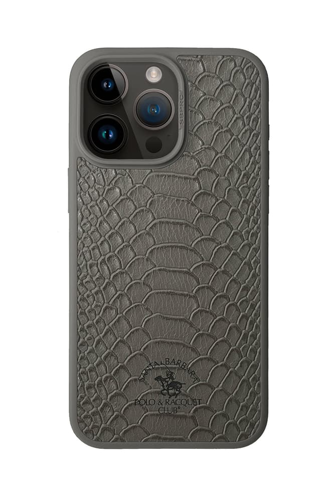 Santa Barbara Polo Racquet Club Apple iPhone 15 Pro Max Knight Deri Kapak - Titan Gri